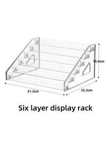 1pc Versatile Acrylic Display Stand For Toy Cars, Jewelry & More - Transparent, Multi-Tiered Organizer With Multiple Compartments - Multicolor - View 11