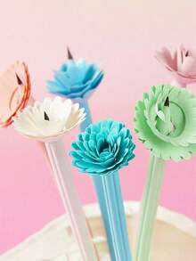 10支随机颜色树脂铅笔，HB铅笔，花卉笔杆铅笔，彩虹铅笔