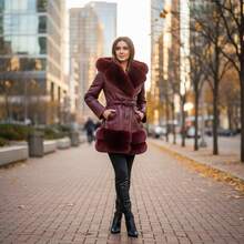 Plus Size Jackets - Burgundy - View 2