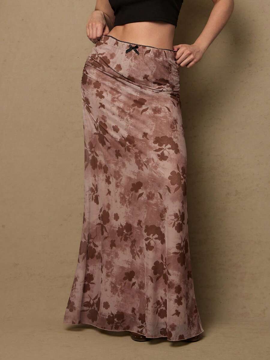 Freevana Chân váy dáng rộng phong cách Bohemian cổ điển phương Tây in họa tiết hoa trừu tượng, thích hợp mặc vào đầu mùa xuân cho nữ. - Nhiều màu - Xem 1