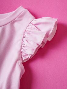 HELLO KITTY AND FRIENDS | SHEIN Baby Girl Cute Cartoon Pattern Contrast Mesh Summer Dress