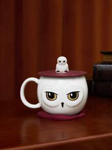 HARRY POTTER X SHEIN 海德薇格3D猫头鹰硅胶杯盖（不含杯子），礼物，情人节，饮水，返校季