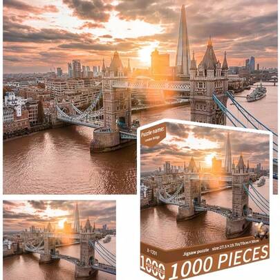 1000片拼图，大尺寸拼图（70x50厘米），风景卡通图案，减压礼物，家居装饰，家庭聚会活动