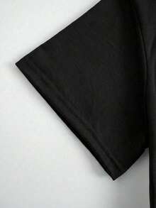 Camiseta de algodón para mujer con estampado de osos de peluche pareja y texto Be Mine para San Valentín - Negro - Ver 6