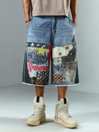 Street Life Shorts imprimés numériques rétro pour hommes