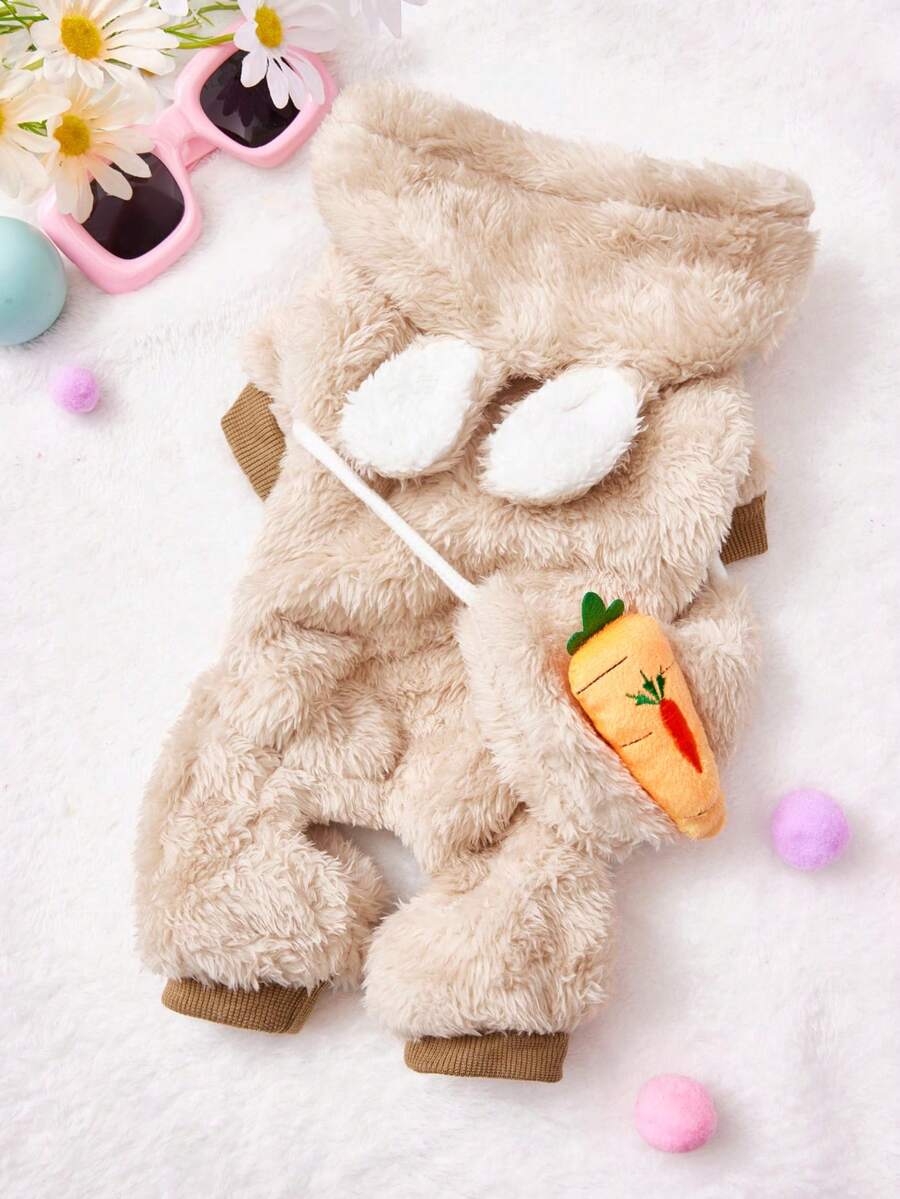 PETSIN Cuddly Thick Pet Jumpsuit – Cute Four-Legged Fleece Pajamas For Small Dogs & Cats, Cozy Autumn/Winter Outfit For Play And Relaxation