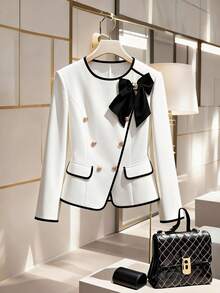 GlowEve CURVE 大码女式优雅新款纯色撞色长袖外套