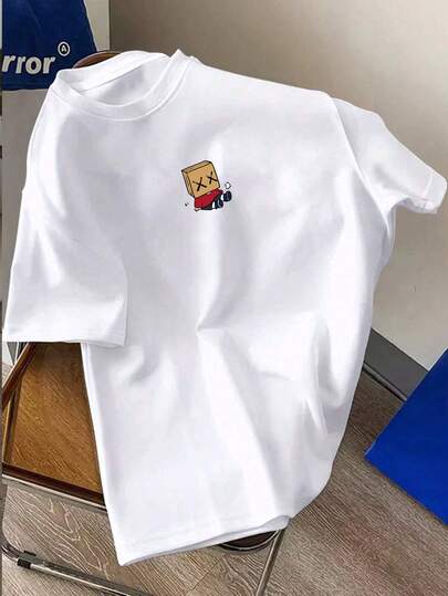 Manfinity Hypemode 加大码男士休闲卡通印花短袖T恤，夏季