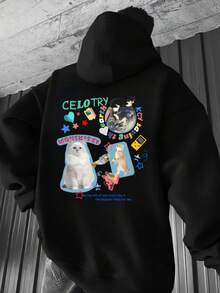 Hombre005-1 ¡Oferta limitada! Sudadera con capucha Cremallera Sudadera con capucha y cremallera unisex de alta calidad. Cálida, cómoda y trendy  ahorra hoy en tu básico de temporada Camiseta con diseños divertidos de gatos y juguetes, estilo urbano y único, perfecta para los amantes de los animales y la moda casual - Negro - Ver 1