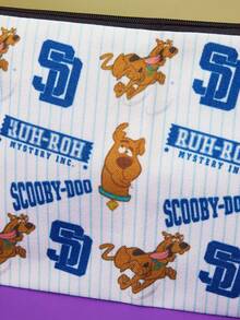 SCOOBY-DOO X SHEIN 1个可爱蓝色小狗字母图案拉链收纳包 - 彩色 - 查看 4
