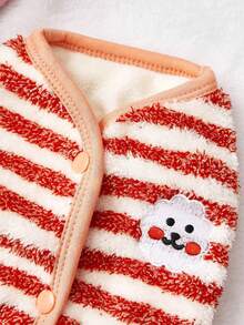 PETSIN 1pc 2 In 1 Cute Thermal Lined Warm Leash-Attached Pet Jacket For Autumn/Winter