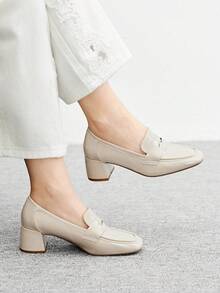 CUCCOO BIZCHIC Damen Mode vielseitige Pendler Lässig Loafer Flache Schuhe - Aprikosenfarben - Übersicht 1
