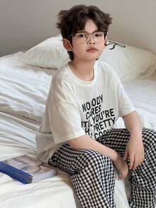 DAZY Tween Boys Casual Comfortable Printed Loungewear Set - White - View 7