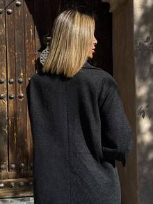 Mélanie ORL 休闲立领长款大衣 - 黑色 - 查看 5