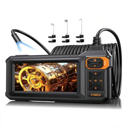 1PC LCD Screen Endoscope Camera With Light, Flexible Snake Camera, USB Rechargeable, Ideal For DIY Home And Factory Inspection, HD Endoscope Camera