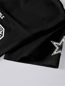 Rovax Women's V-Neck Loose T-Shirt With "Irreplaceable" Slogan And 23 Numeric Print - Black - View 5