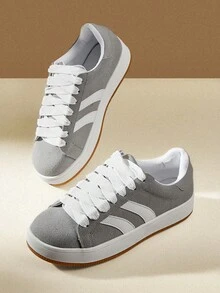 CUCCOO EASI Women's Solid Color Lace-Up Front Casual Sports Shoes For And New Year Holiday Vibe Fall And Winter Tainers