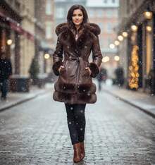 Plus Size Jackets - Coffee Brown - View 2