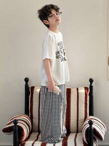 DAZY Tween Boys Casual Comfortable Printed Loungewear Set - White - View 3