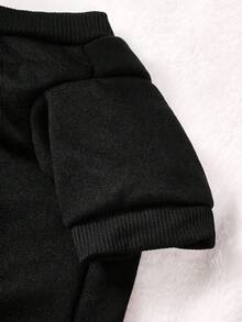 PETSIN 1 Pc Face Letter Printed Pet Black Casual Style Autumn And Winter Thick Warm Pet Clothes - Black - View 5