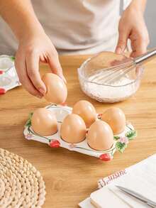 Joivida Multi-Functional Egg Storage And Baking Tray, Suitable For Countertops And Ovens - The Ideal Choice For Small Kitchens - Durable Ceramic Construction, Stylish Kitchenware, High-Quality Ceramics, Home Cooking, Organized Household