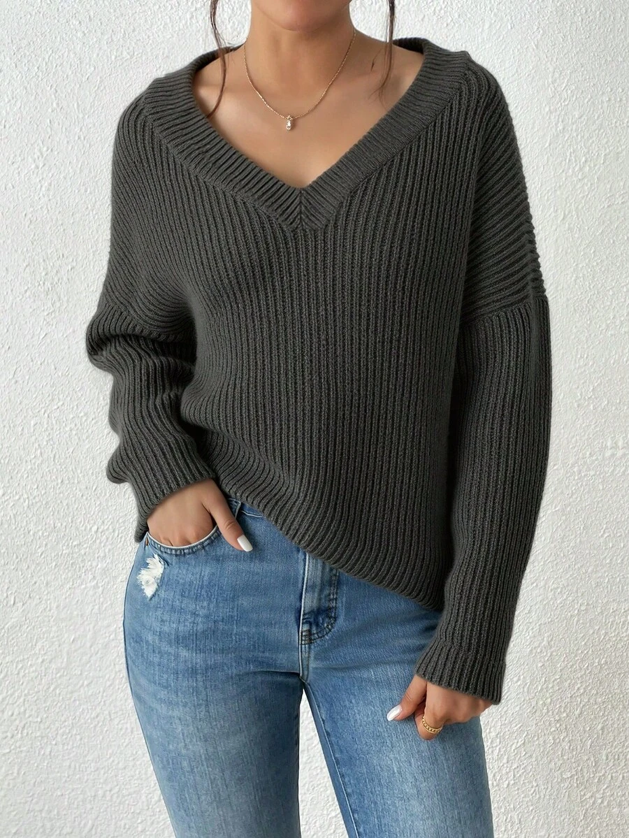 Suéteres de lana gruesa para mujeres, suéteres de abrigo de invierno de manga larga anchos y anchos, suaves, cómodos y cálidos, adecuados para calles de otoño e invierno, fiestas, fotos y fotos. - Verde militar - Ver 1