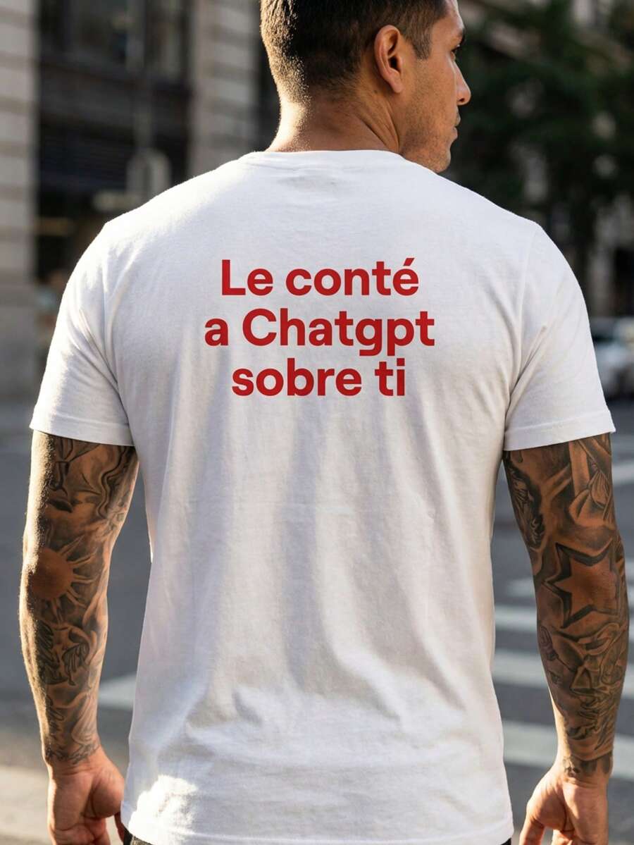 Camiseta hombre cuello redondo y manga corta. estilo casual romantico frase divertida regalo san valentin - Blanco - Ver 1