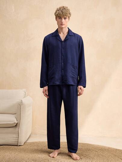 EverLounge Wygodny i prosty, swobodny, miękki zestaw piżamowy i odzieży domowej, szykowny, jesienny, wysokiej jakości, komfortowy dla mężczyzn