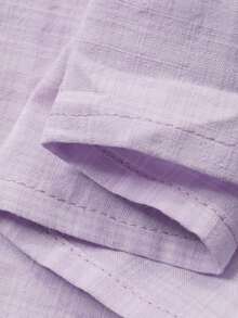 Dazy Plus Plus Size Women Casual Plaid Loose Tie-Front Long Robe, Purple, Spring/Autumn Pajamas - Mauve Purple - View 6