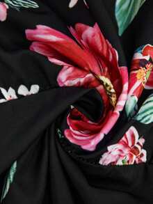 Breezaya Vestido casual sin mangas con estampado floral para mujer de talla grande - Negro - Ver 6