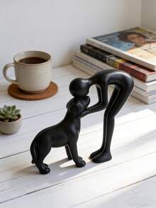 Madebyblanc Tượng điêu khắc phong cách Bắc Âu ấm cúng và mang lại cảm giác thư thái về con người và những chú chó, làm từ nhựa resin, trang trí nhà cửa theo phong cách trừu tượng hiện đại và tối giản, quà tặng làm từ nhựa resin, vật trang trí bàn phòng khách nhân dịp tân gia, trang trí nhà cửa theo chủ đề tình bạn với thú cưng. - Nhiều màu - Xem 7