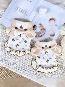 PETSIN New Autumn And Winter Pet Dog Cat Clothes With Plush Home Clothes That Can Tow Khaki Teddy Bears - Multicolor - View 9