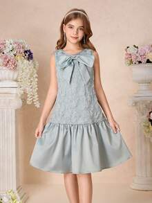 Pitira Đầm không tay cổ tròn, xếp ly, màu trơn, chất liệu satin, đính hạt cườm, thêu họa tiết, phối nhiều mảnh, trang trí nơ, viền bèo nhún, kiểu dáng công chúa lộng lẫy, phù hợp cho các dịp trang trọng, tiệc tùng, sinh nhật, mặc hàng ngày, lễ hội, họp mặt gia đình và các sự kiện đặc biệt, mặc cùng chị em gái, dễ thương, thanh lịch, ngọt ngào, phong cách retro, phù hợp cho mùa tựu trường. - màu xanh lá - Xem 4