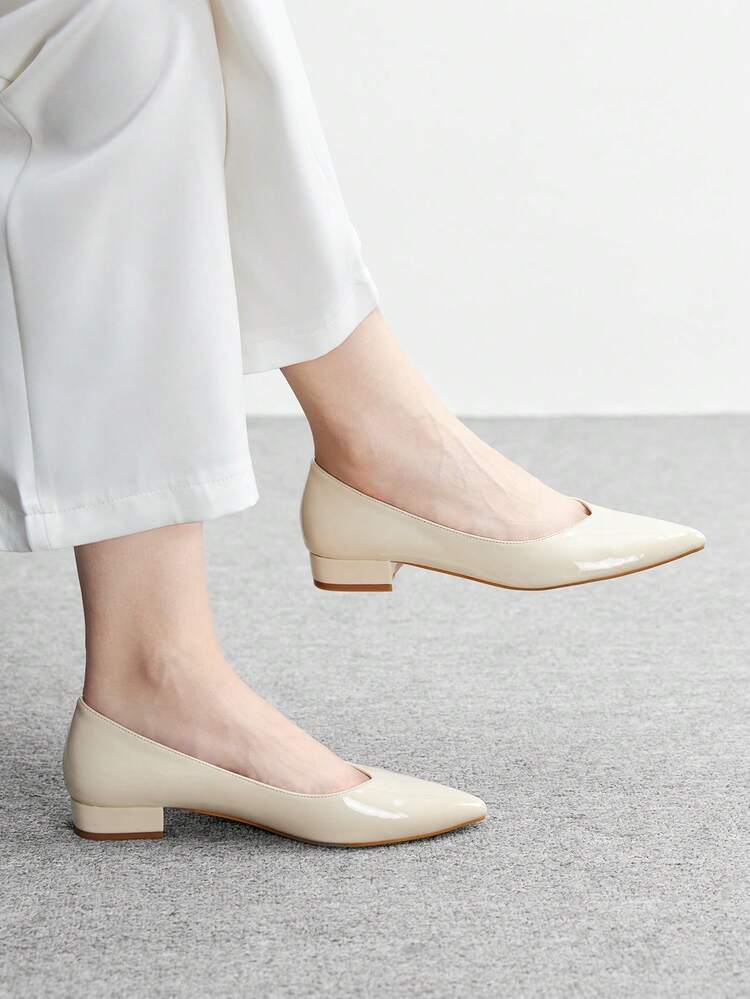 CUCCOO BIZCHIC Women's Pointed Toe Comfortable Versatile Low Heel Shoes Valentine's Day