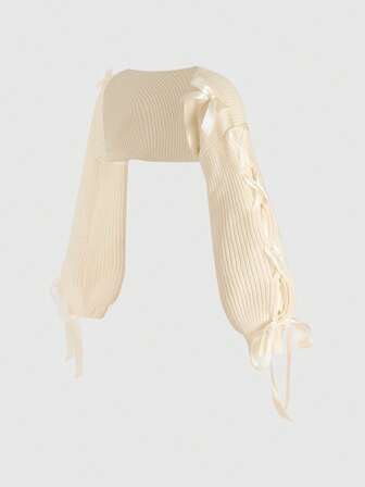 Cárdigan de punto sólido versátil y kawaii con lazo, color rosa, talla grande