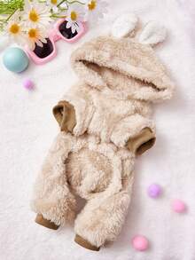 PETSIN Cuddly Thick Pet Jumpsuit – Cute Four-Legged Fleece Pajamas For Small Dogs & Cats, Cozy Autumn/Winter Outfit For Play And Relaxation