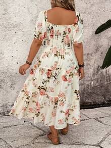 Breezaya Plus Size Women's Square Neck Casual Resort Summer Dress - Multicolor - View 2