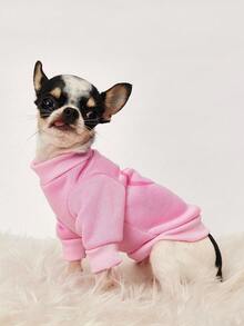 PETSIN Áo nỉ in hình bướm tình yêu màu hồng, ấm áp và thân thiện với da, thích hợp cho mùa thu đông, cho thú cưng. - Hồng - Xem 5