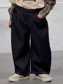 DAZY 男童时尚宽松口袋牛仔裤
