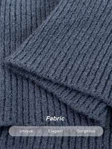 Franclia كنزة صوفية صوفية قصيرة للنساء ذوات الحجم الكبير، بياقة متقاطعة رسمية، أكمام طويلة، لون أزرق داكن، بتصميم بسيط وأزرار معدنية مزيفة، مناسبة للخريف والشتاء - أزرق بحري - مشاهدة 6