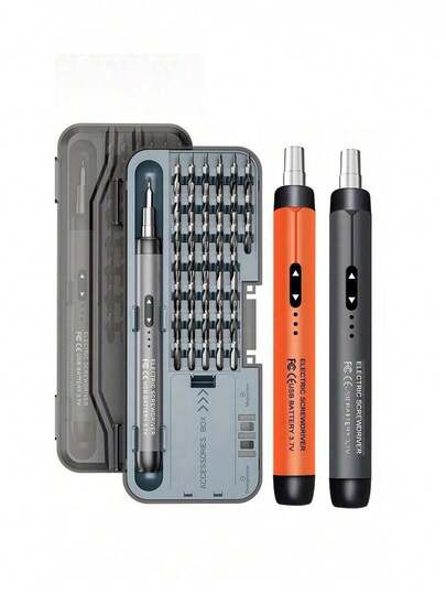 1pc Mini Electric Screwdriver Set, Portable Handheld Multipurpose Repair Kit With Rechargeable Lithium Polymer Battery, High Torque, Brushless Motor, USB Charging, Reverse Function, Chromium Alloy Material, Suitable For Electronics And Home Use, Smartphone, Android, Watch, Laptop Tools