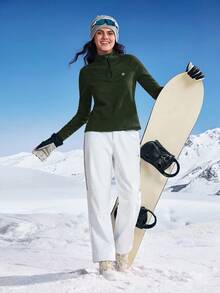 In My Nature 女士休闲立领户外抓绒外套，秋冬季 - 綠色 - 查看 3