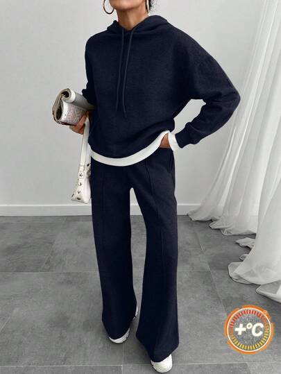 Women Grey Marl Oversize Sweatshirt And Sweatpant Two Pieces Set