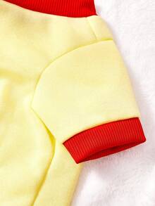 PETSIN 1件红色樱桃字母印花宠物黄色拼接黑色休闲风格秋冬加厚保暖宠物服装 - 彩色 - 查看 5