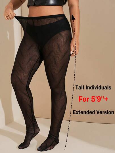 SHEIN Tall CURVE Quần legging lưới sọc cạp chun cỡ lớn cho nữ Quần tất cong cỡ lớn Quần tất cong cỡ lớn Quần tất họa tiết cỡ lớn Quần tất cong cỡ lớn Halloween cỡ lớn Phối đồ cỡ lớn