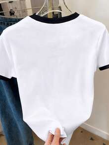 Resyla 女士休闲台球印花圆领短袖T恤，夏季 - 彩色 - 查看 2