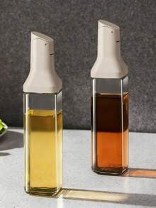 1PC 500ml Kitchen Olive Oil Dispenser, Automatic Flip-Top Vinegar Dispenser, Leak-Proof Soy Sauce Dispenser, Leak-Proof Cooking Dispenser, Easy To Carry During Camping - White - View 4