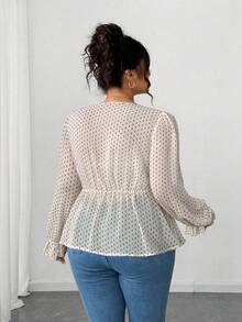 Elenzga Áo kiểu nữ cỡ lớn màu xanh trắng họa tiết hoa, xếp ly eo, chất liệu chiffon, thiết kế hoa văn trang nhã, phù hợp cho dịp tựu trường, lễ tốt nghiệp, Ngày Valentine, lễ hội âm nhạc, Ngày của Mẹ, Halloween, Lễ Tạ ơn, Lễ Phục sinh, Ngày Quốc khánh, dạ hội, hẹn hò, tiệc tùng, đám cưới, hoạt động ngoài trời. - Màu be - Xem 2