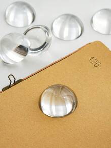 Madebyblanc 放大镜水晶镇纸 - 磨砂雕花透明桌面摆件 复古桌面装饰 阅读助手 多功能办公文具 美观桌面配件