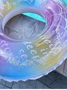1pc Mermaid Underarm Swimming Ring, Transparent Thickened Glitter Buoyancy Swimming Ring